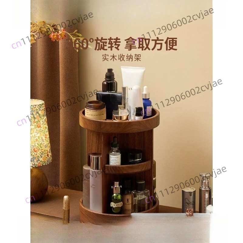 Luxury Skincare & Spa Reviews - Caixa giratória de madeira maciça para