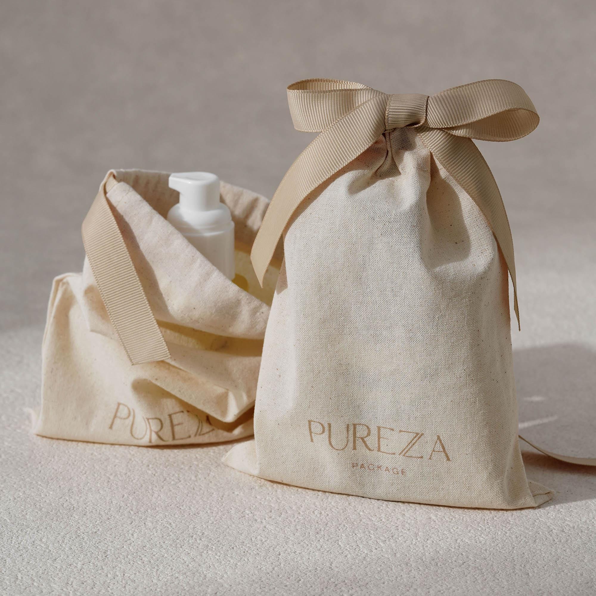 Luxury Natural Skincare - Saco Personalizável de Algodão Natural com