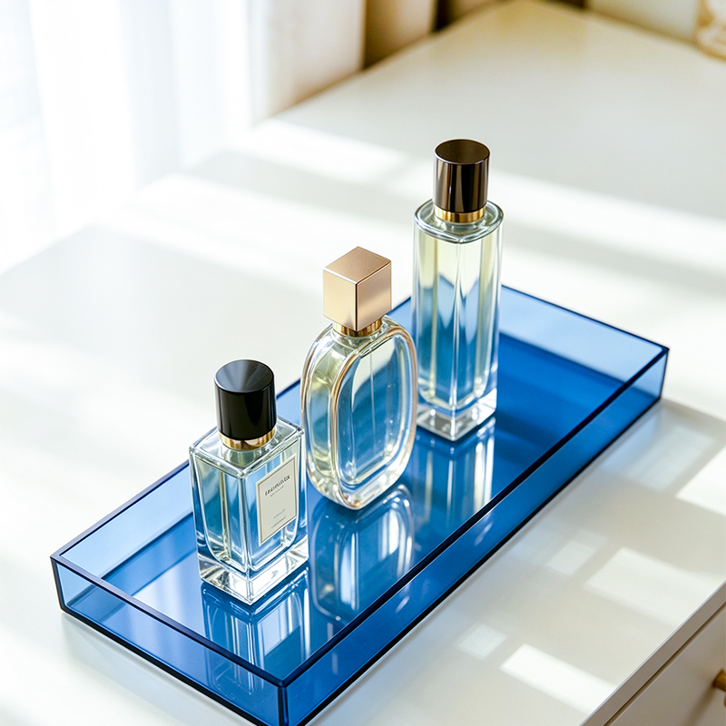 Luxury Skincare Display - Bandeja Retangular de Acrílico Multicolorida, Bandeja